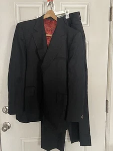 Eagle Clothes ROOS Atkinson Mens Black/gray Wool Suit Vintage - Picture 1 of 15