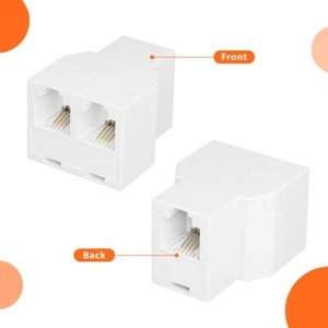 US RJ11 6P4C Adapter White Phone Jack Splitter for Landline Phone - Zdjęcie 1 z 7