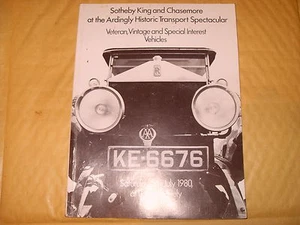 1980 Sotheby King & Chasmore Veteran Vintage & Special Interest Vehicles Cat. - Picture 1 of 1