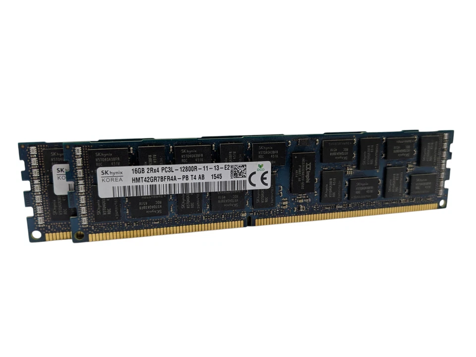 Hynix HMT42GR7BFR4A-PB 2x16GB 32GB PC3L-12800R DDR3L-1600 Reg Server RAM - Image 1 of 1