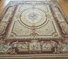 9' x 11'5" FRENCH AUBUSSON HAND WOVEN WOOL ORIENTAL RUG CLEANED  EXCELLENT  