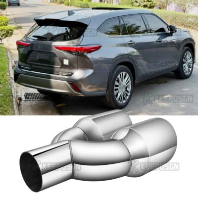 Tubo de escape doble punta de escape de 9,5" de largo de 2,5" en 3,5" para Toyota Highlander Foto 1 de 4