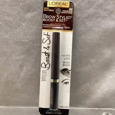 L’oreal Brow Stylist Boost & Set Volumizing Mascara - 490 Dark Brunette - Image 1 of 2