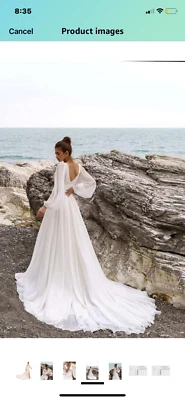 boho vestido de novia playa blanco marfil talla 16 Foto 1 de 4