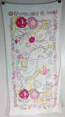 Seahorse Sea Horse Sea Shell Ocean 58 pulgadas x 30 pulgadas playa piscina toalla de baño colorida Foto 1 de 4