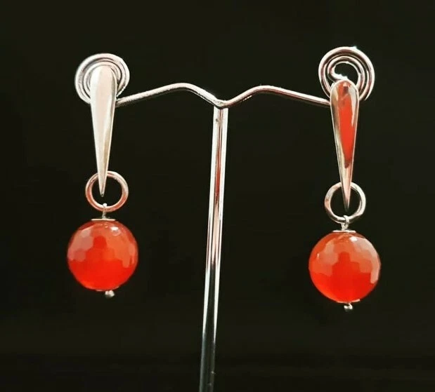 Orecchini pendenti in Corniola e Argento 925  - Immagine 1 di 1