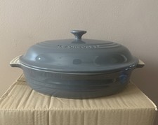 LE Creuset Oval Stoneware Casserole Dish with Lid -30cm ( Dark Grey )