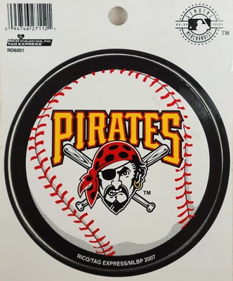 MLB Pittsburgh Pirates - 4.5" Round Vinyl Decal, New - Image 1 of 2