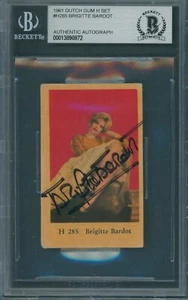1961 Dutch Gum H Set #285 Brigitte Bardot Signed Card Beckett Authentic BAS - Picture 1 of 2