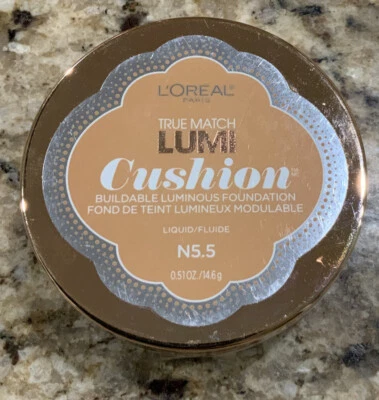 L'OREAL TRUE MATCH LUMI CUSHION FOUNDATION N5.5 PERFECT BEIGE NEW SEALED  - Image 1 of 2