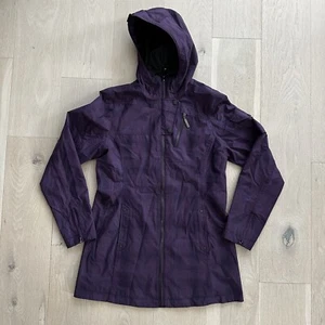 Marmot Membrain Plaid Zip Hooded Lined Pocket Purple Outdoor Jacket Women Sz Med - Picture 1 of 6