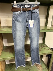 Jeans Donna Please Modello A Trombetta Orlo Sfrangiato Tessuto Stretch - Imagen 1 de 3