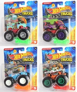 Hot Wheels Monster Trucks Lote x 4 Modo Avión Dragonizador Fruta Smasher Wrecker - Imagen 1 de 5