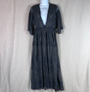 Vestido Boho Midi By Together Para Mujer Gris Encaje Talla M Pradera Bordado Festival - Imagen 1 de 11