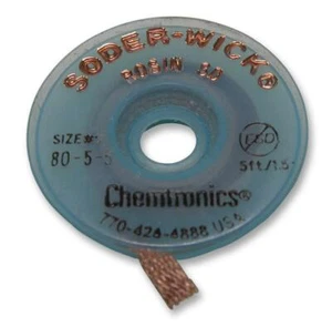 CHEMTRONICS - Trenza Desoldadora Soder-Wick Etiqueta Amarilla 1.5mm x 1.5m - Imagen 1 de 1