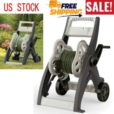 Carretel de mangueira para armazenamento de jardim 175 pés carrinho com mangueira líder cinza durável EUA - Imagem 1 de 4