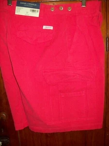 Daniel Cremieux Mens Classic Cargo Short Red Pleated Front 34 NWT - Picture 1 of 2