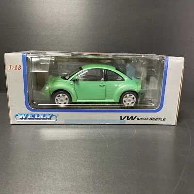 Welly 1/18 scale Diecast 9846GR - VW New Beetle - Green - Image 1 of 4
