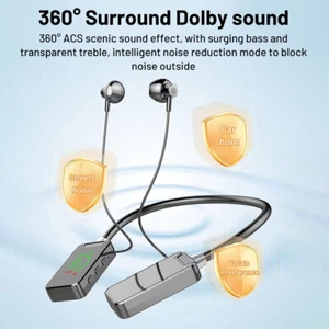 Wireless Bluetooth 5.4 Neckband Headphones Mic Headset Stereo Earbuds Earphone - Photo 1 sur 29
