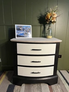 Modern Black & White 3 Drawer Dresser - Picture 1 of 3