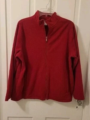 Breckenridge Textured Leaf Print Fleece Full Zip Womens XL Casual Sweater Jacket Foto 1 de 4