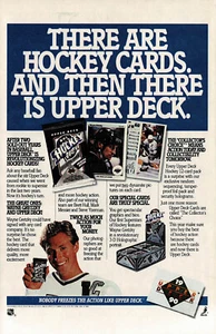 Tarjetas coleccionables de hockey Upper Deck 1990 Wayne Gretzky comercio promoción anuncio impreso original - Imagen 1 de 1