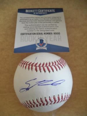 SEAN NEWCOMB ATLANTA BRAVES NOVATO AÑO FIRMADO AUTOMÁTICO ML BÉISBOL BECKETT R01015 Foto 1 de 3