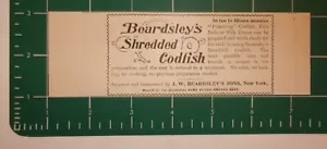1895 Beardsley's Shredded Codfish Advertisement New York - Foto 1 di 1