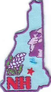 NEW HAMPSHIRE STATE SHAPE Iron On Patch - Picture 1 of 1