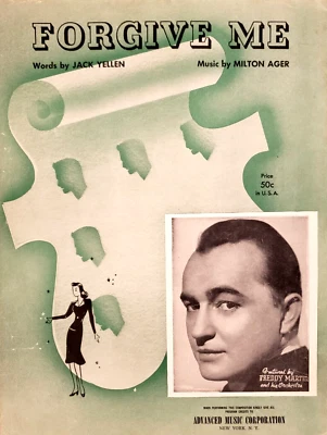Sheet Music Forgive Me 1952 Freddy Martin Orchestra Jack Yellen Milton Ager - Image 1 of 4