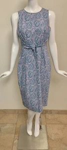Antonio Melani Sleeveless Pastel Color Paisley Print Cotton Sheath Dress Size 4 - Picture 1 of 7