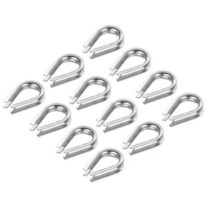3mm 1/8 Inch Wire Rope Thimble 12Pack Cable Thimbles 304 Stainless Steel Rigg... - Picture 1 of 6