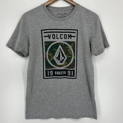 Volcom T-Shirt Men's M Gray Graphic Logo Crew Neck Cotton - Image 1 of 4