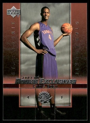 2003-04 Upper Deck Rookie Exclusives Chris Bosh Rookie RC #4 Raptors - Image 1 of 2