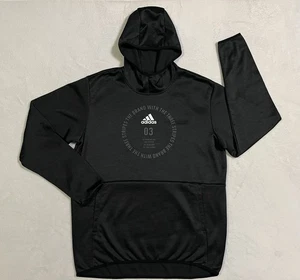 Boys Kids Adidas Climawarm Black Hooded Sweatshirt Hoodie Youth L Excellent Cond - Picture 1 of 7