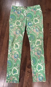 Etro grün und rosa Blumen Paisley Denim Jeans Gr. 30 - Bild 1 von 4