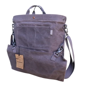 NWT Barebones Gathering Bag Gray Waxed Canvas Backpack Shoulder Bag - Picture 1 of 8