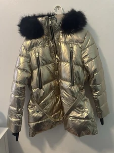 NWT MICHAEL Michael Kors Metallic Gold Puffer, Size XL, Missing One Button Snap - Picture 1 of 4