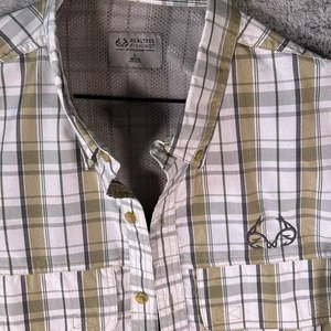 Camisa Realtree Fishing By Colosseum para hombre manga larga con botones L a cuadros - Imagen 1 de 7