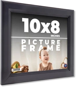 10x8 Frame Black Picture Frame Complete Modern Photo Frame UV Acrylic, Acid Free - Bild 1 von 9