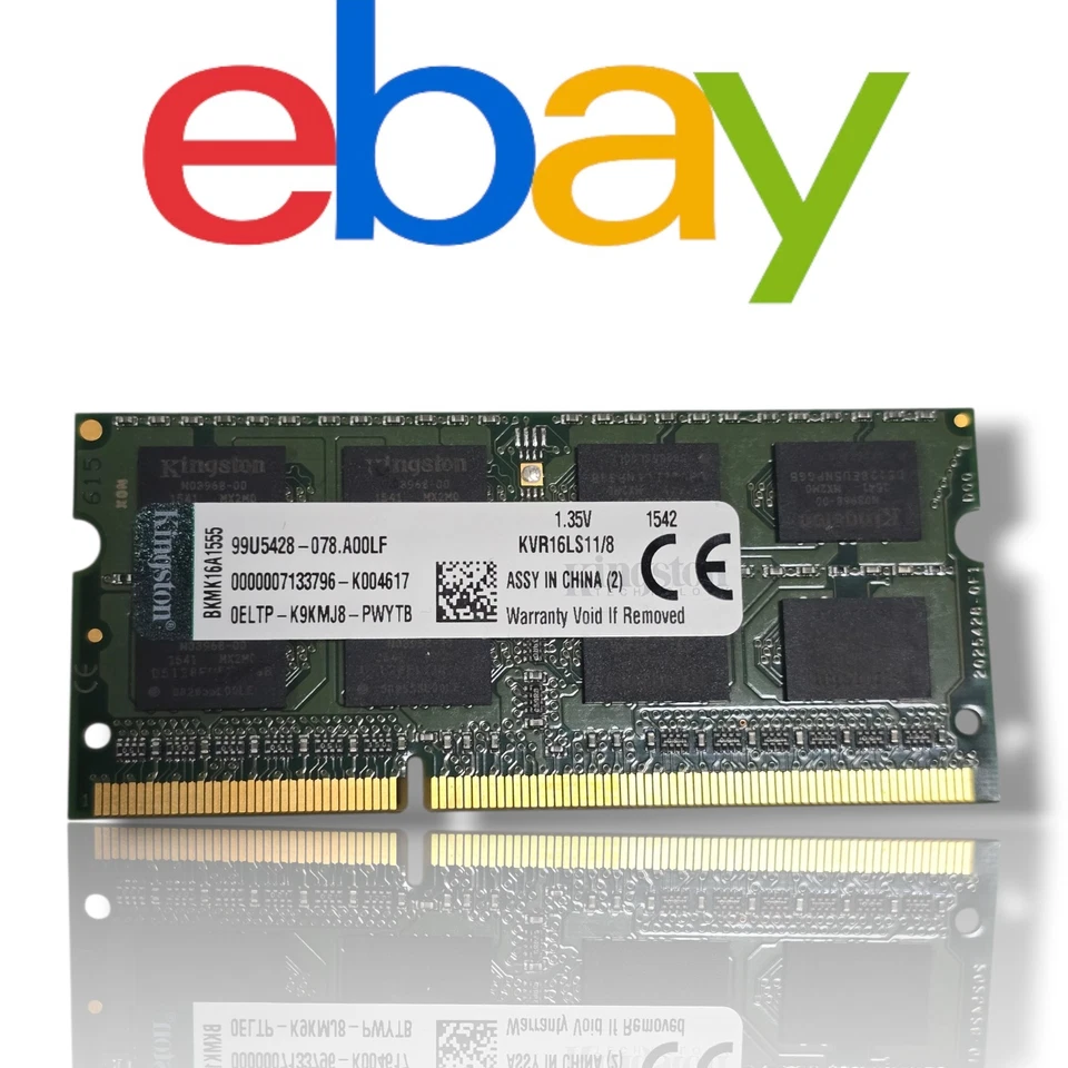 8GB DDR3L RAM Kingston KVR16LS11/8 – PC3L-12800S (1600 MHz) SO-DIMM #1550 - Immagine 1 di 1