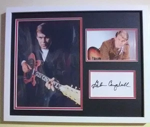 Glen Campbell (1936-2017) / Autograph/ "Singer & Actor" / Framed 15.5 x 12.5" - Picture 1 of 5