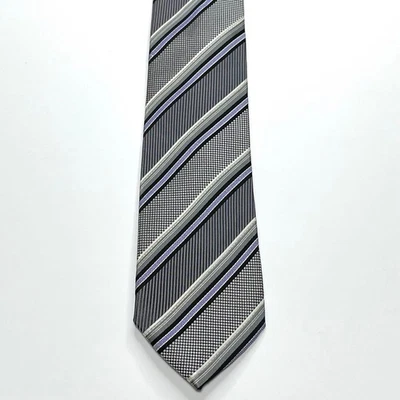 Emporio Armani подлинный полковой галстук галстук 100% шелк мужчин наконечник размер 7,7 см - Изображение 1 из 4