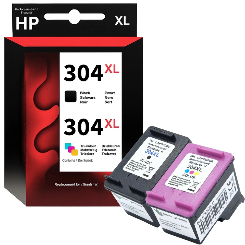 Druckerpatronen für HP 304XL DeskJet 2620 2630 3720 3730 3750 3760 Envy 5010 - Bild 1 von 1