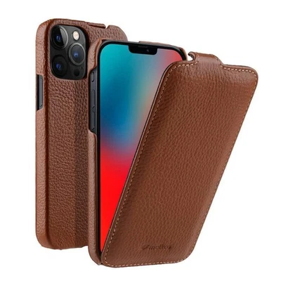 For iPhone 14 13 Pro Max Genuine Leather Flip Case Orignal Melkco Magnetic Cover - Image 1 of 4