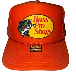 Bass Pro Shops Trucker Hat Mesh Snapback Adjustable Fishing Otto Orange NEW - Picture 1 of 6