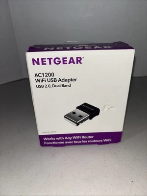 NETGEAR - Dual-Band Wireless- (AC1200) WiFi USB 2.0 Network Adapter - Black - Image 1 of 4