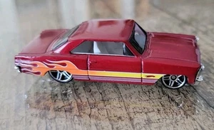 Hot Wheels Mystery models '66 Chevy Nova Red/Orange Flames 1:64 loose - Picture 1 of 6