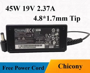 Genuine Chicony 45W 19V 2.37A AC Power Adapter A18-045N2A 4.8*1.7mm Tip Charger - Picture 1 of 3