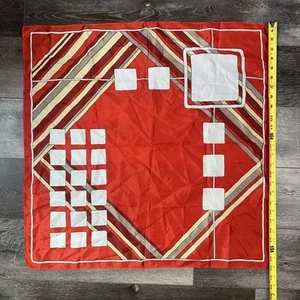 Schicker Vintage Retro 60er 70er Jahre geometrischer Schal braun orange rot 26" Italy - Bild 1 von 8